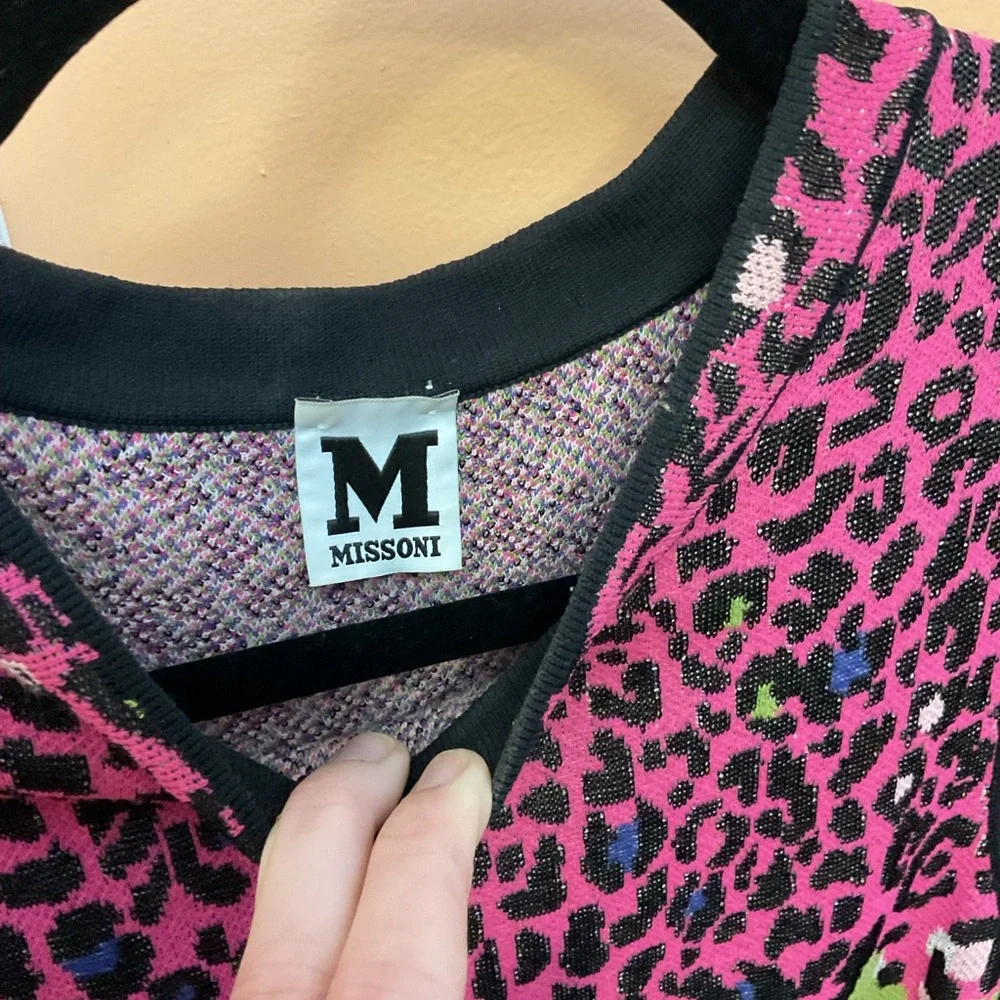 MISSONI Black and Pink A-Line Mini Dress Sleeveless - Picture 2 of 11